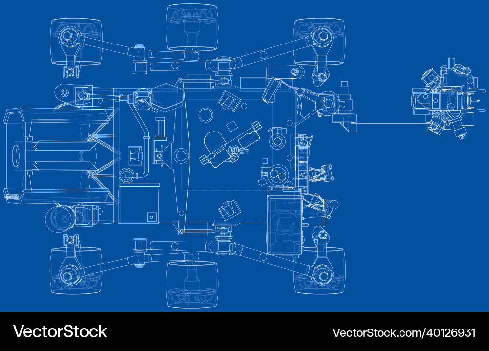 Mars rover rendering of 3d vector image