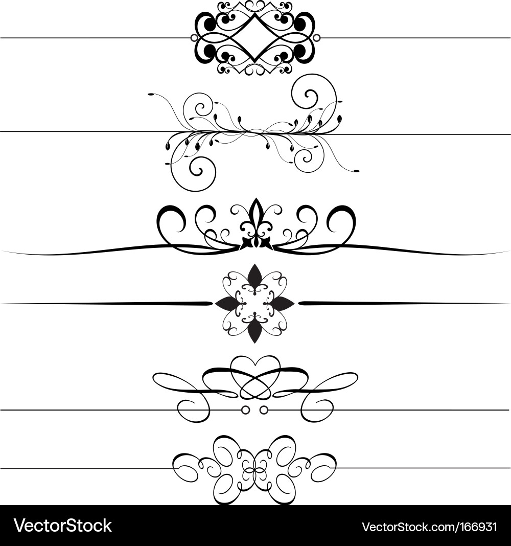Ornate Scroll Elements Vector Image