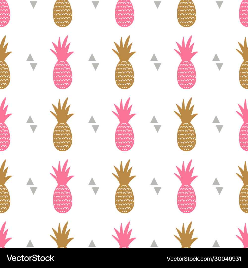 Seamless pattern with pineapples and triangles Seamless pattern with pineapples and triangles vector image