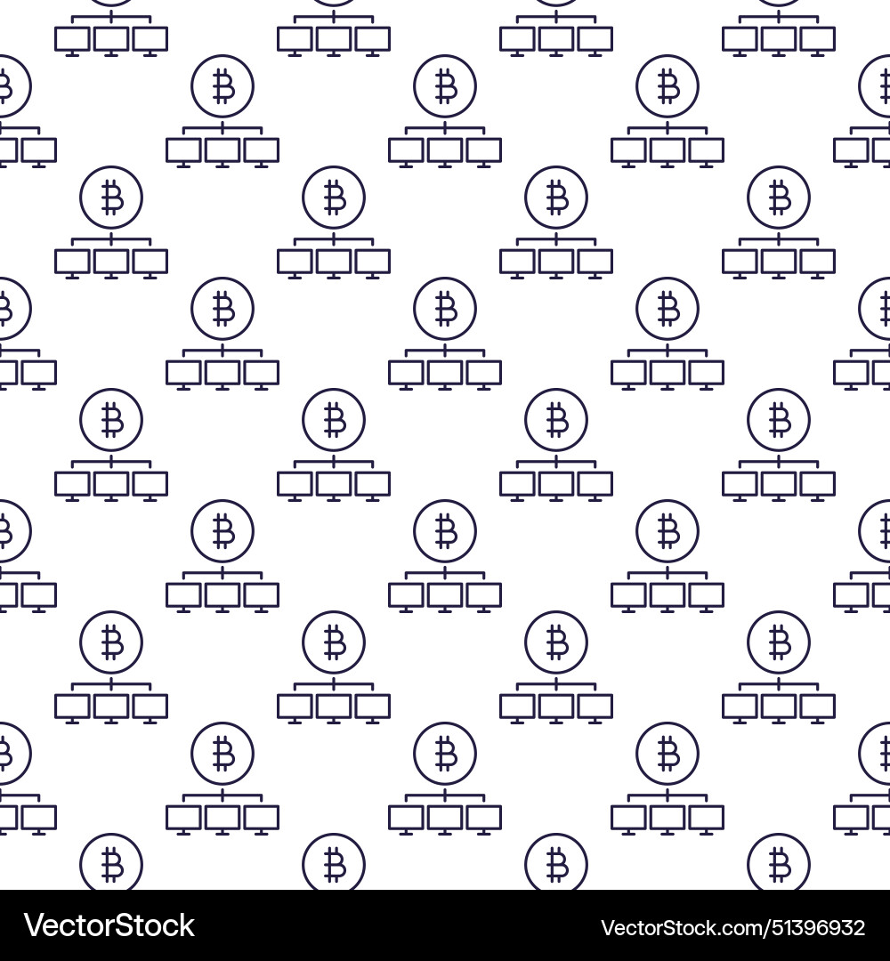Bitcoin sign with computers decentralized Vector Image