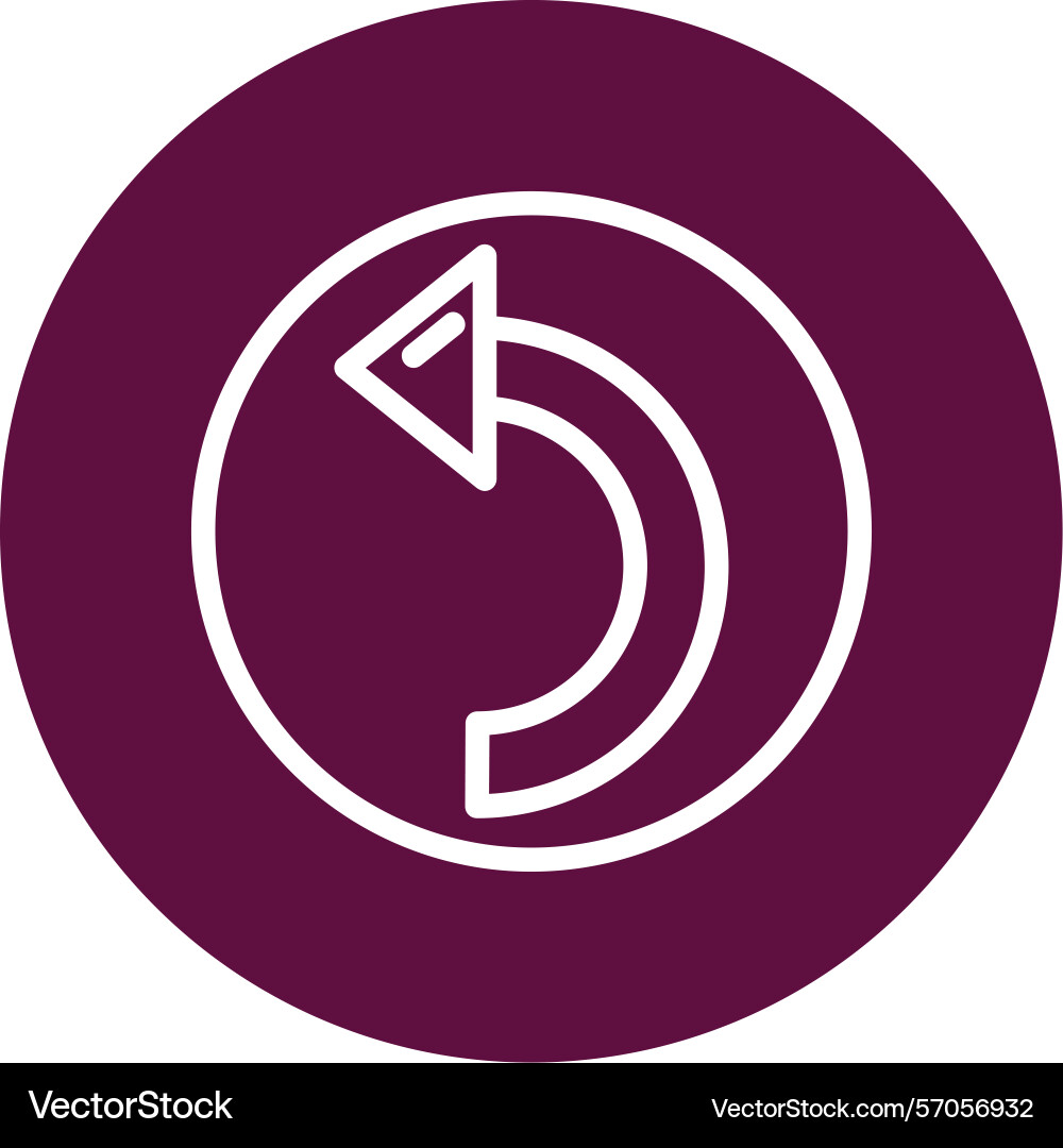 Circular arrow left line circle style icon design Vector Image