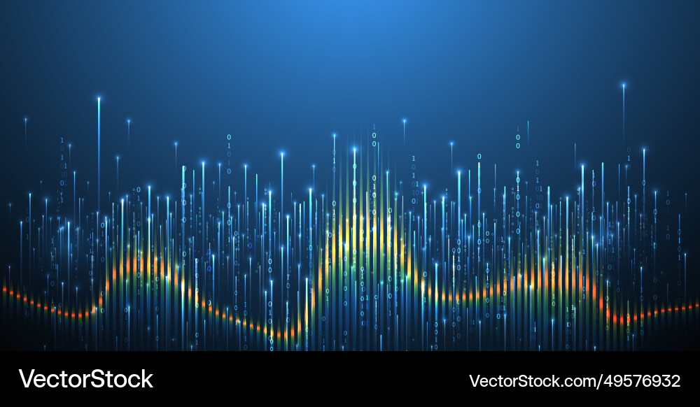 Data Streams & Binary Code vector image