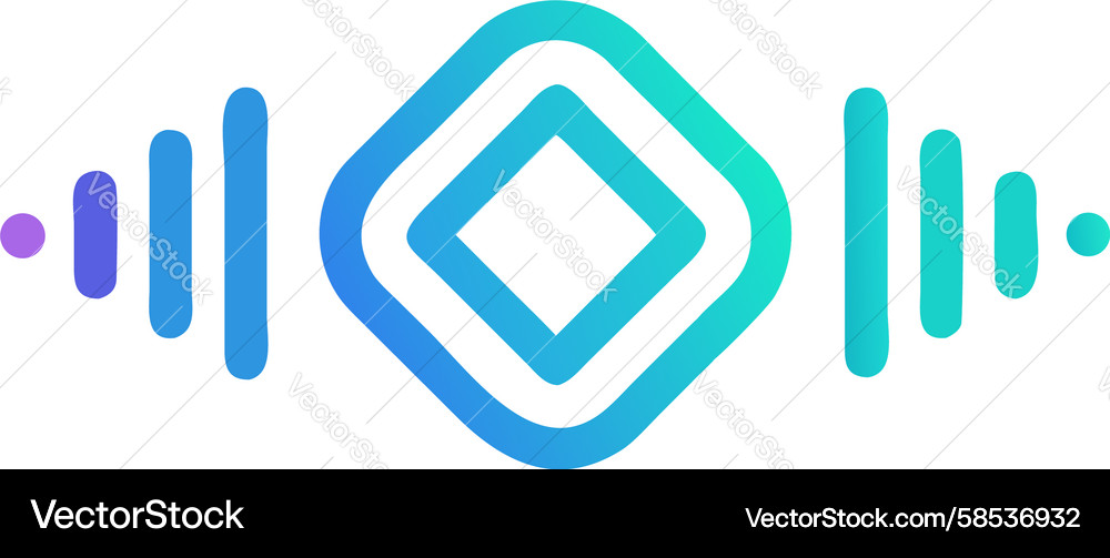 Digital Sound Data Flow Icon Vector Image