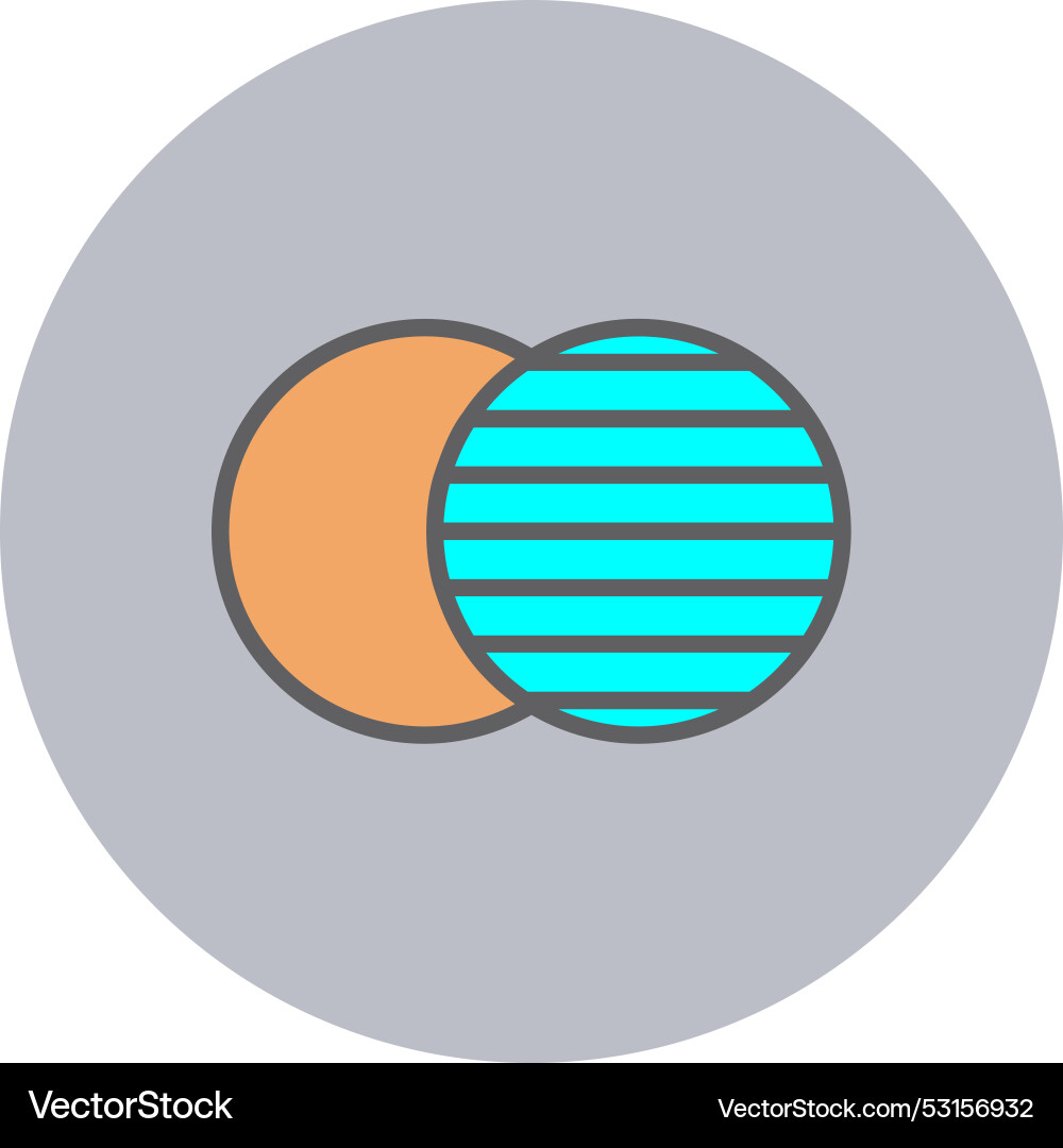 Eclipse line filled circle icon Vector Image