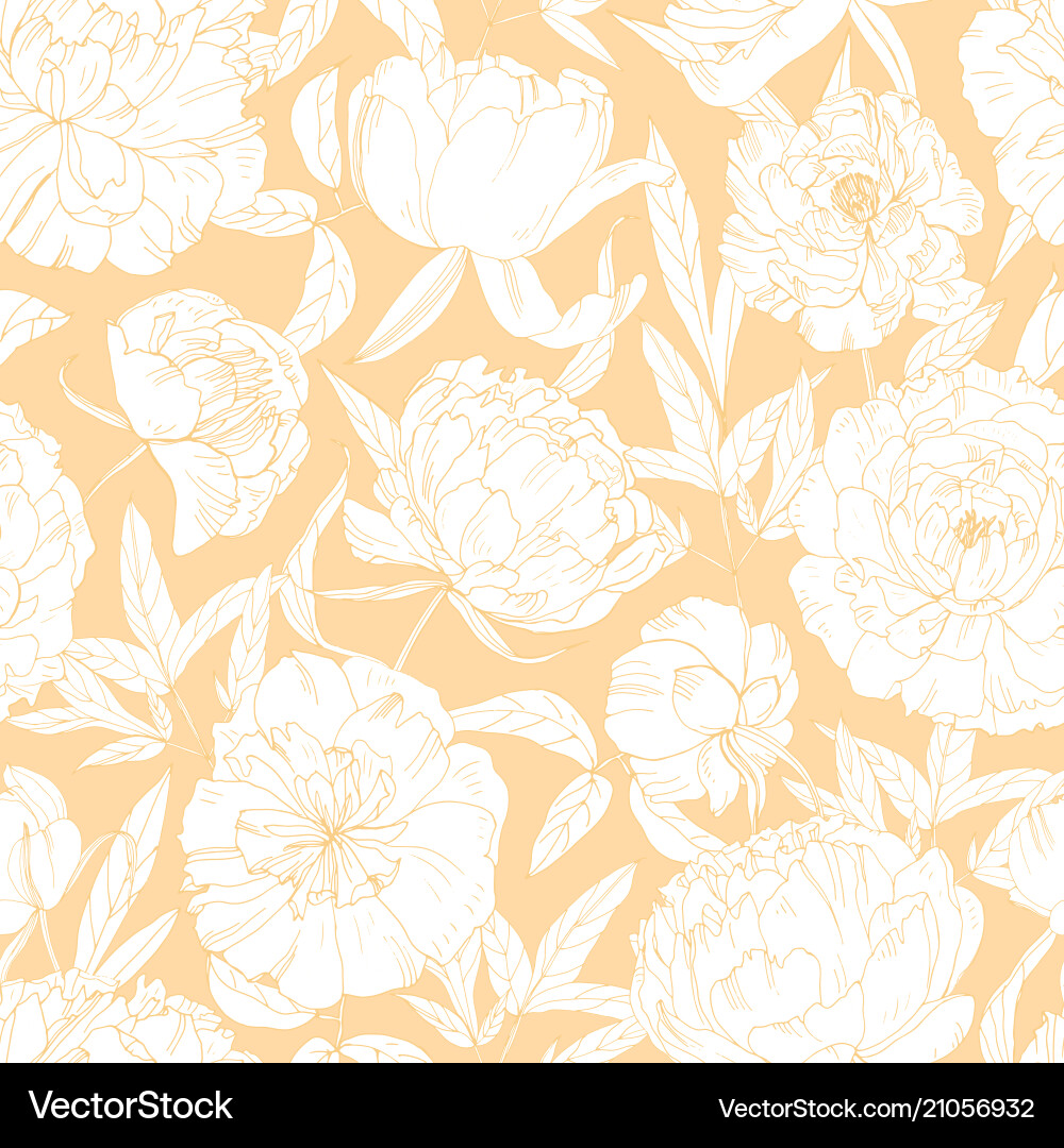 Elegant Peony Floral Pattern Vector Image