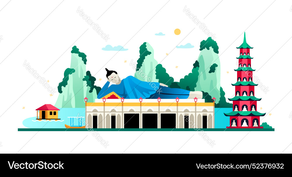 Monuments and architecture of hanoi - modern Monuments and architecture of hanoi - modern Vector Image