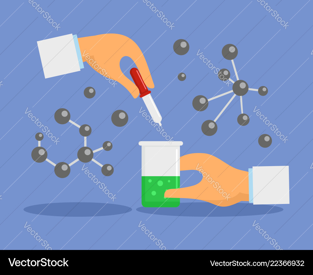 Pipette and Flask Laboratory Concept vector image