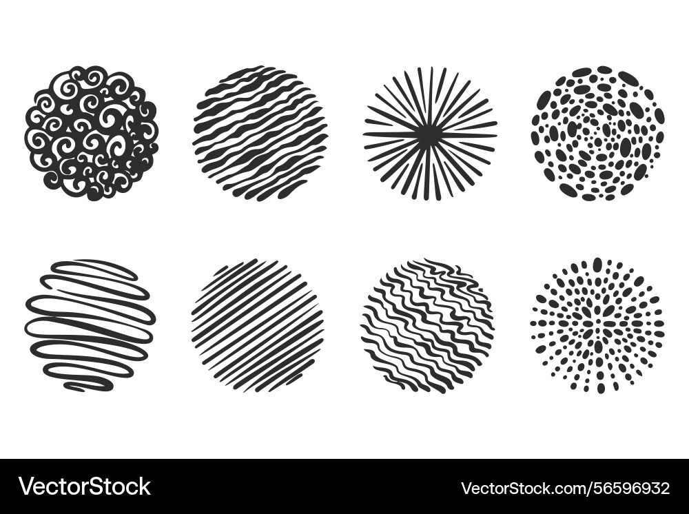 Textured circles with patterns abstract Textured circles with patterns abstract vector image