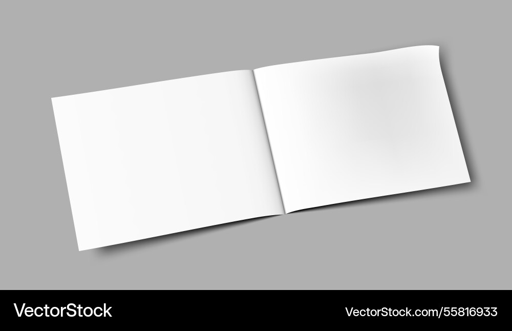 A5 a4 a3 blank half-folded brochure cover mockup A5 a4 a3 blank half-folded brochure cover mockup vector image