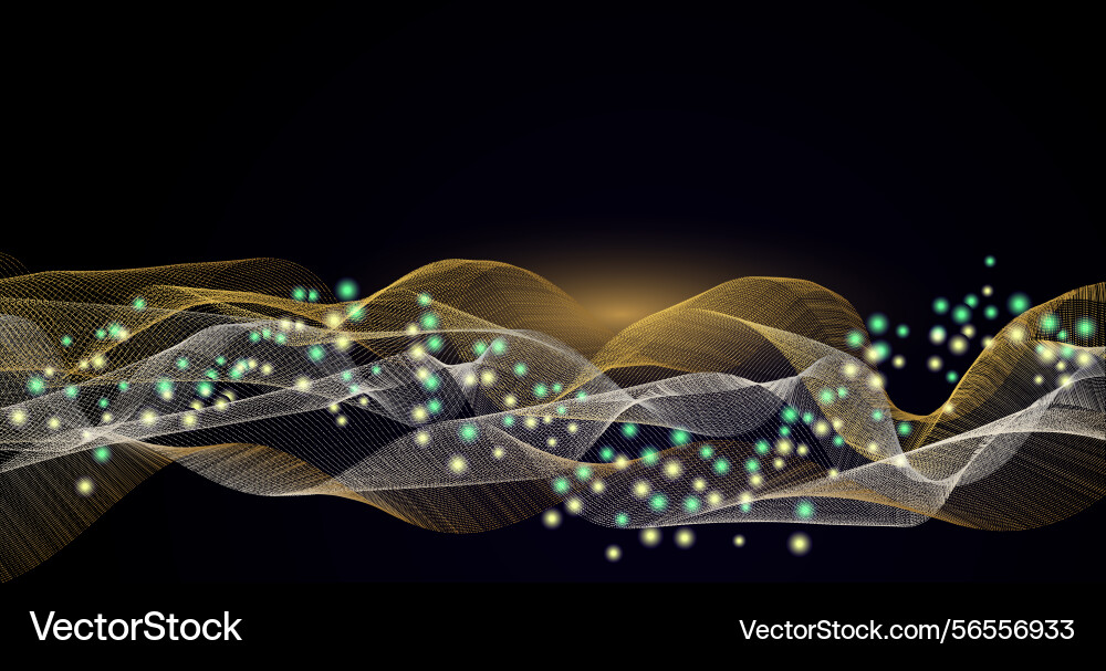 Abstract digital technology background big wave Vector Image