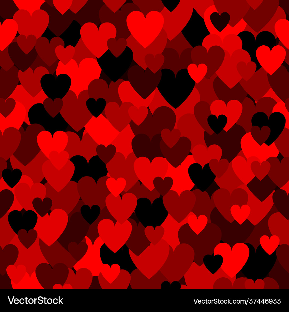 Army red heart pattern camouflage texture vector image