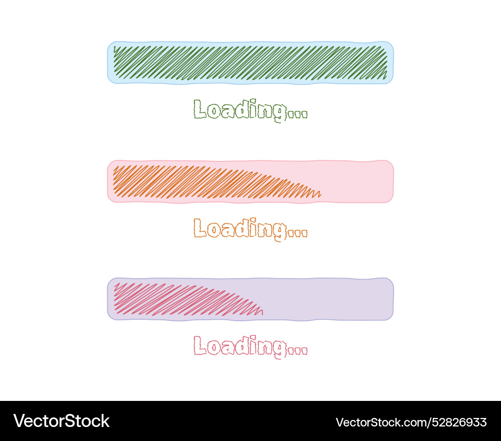 Collection loading bar status icon set of loaded Collection loading bar status icon set of loaded vector image