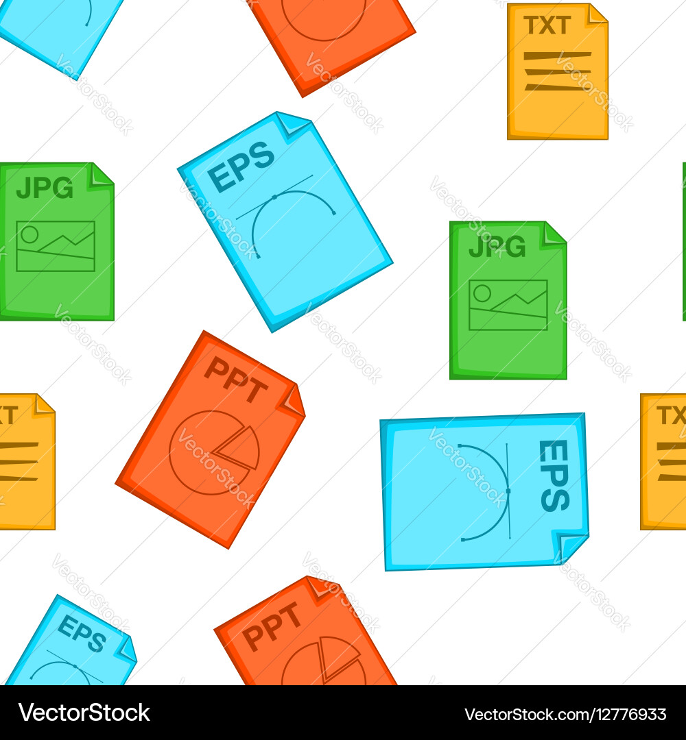Document types pattern cartoon style vector image