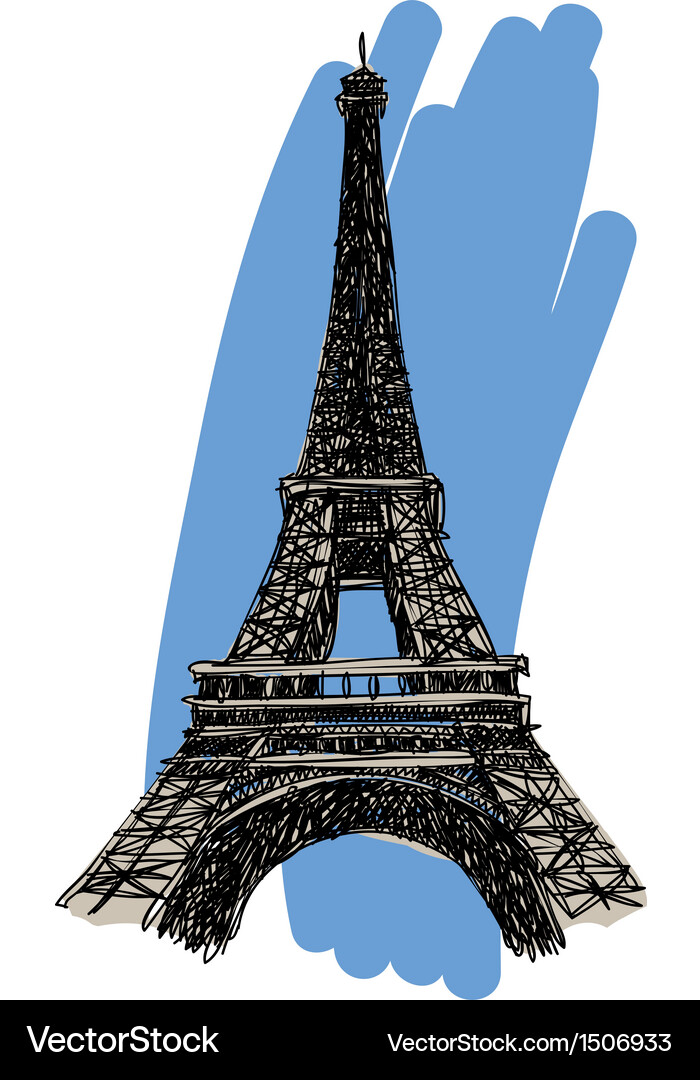 Eiffel Tower Sketch Vector Image