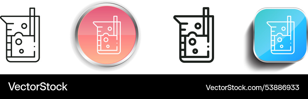 Flask Symbol dünn linear regelmäßig und Knopf Stil Flask Symbol dünn linear regelmäßig und Knopf Stil vektorbild