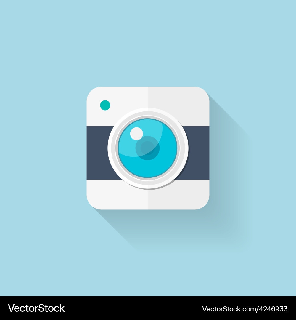 Flat web icon camera application Vector Image