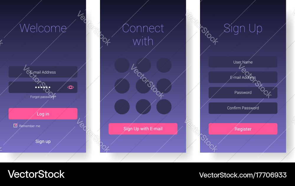 Modern user interface of mobile phone app log vector image