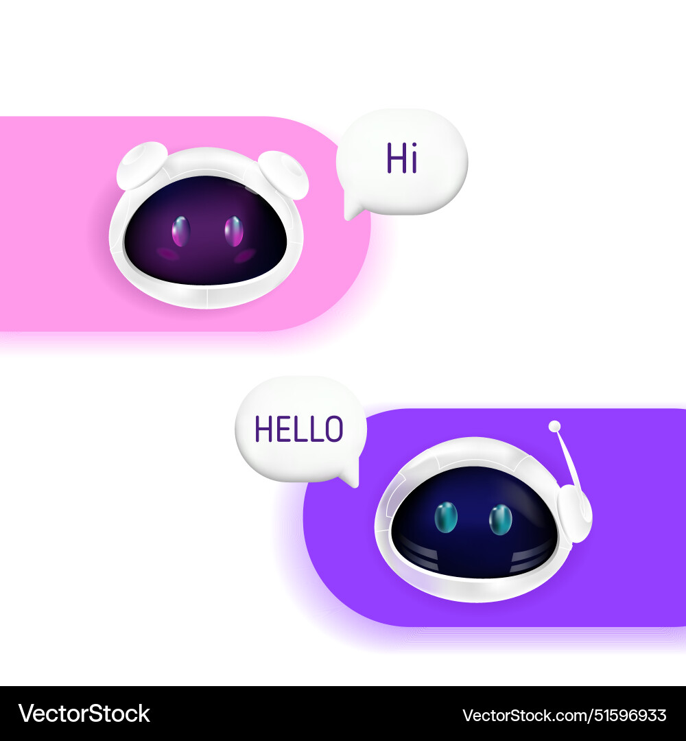 Robots chat bot chatting Robots chat bot chatting vector image