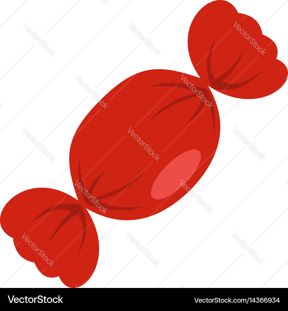 Candy in red wrap icon isolated Vector Image
