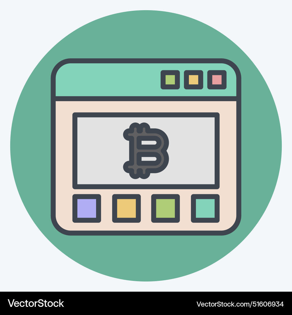 Icon bitcoin website related to cryptography Vector Image