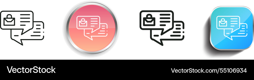 Job icon thin linear regular and button style vector image