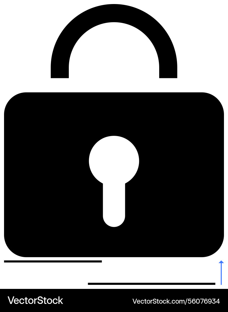 Minimalist padlock icon representing security Minimalist padlock icon representing security vector image