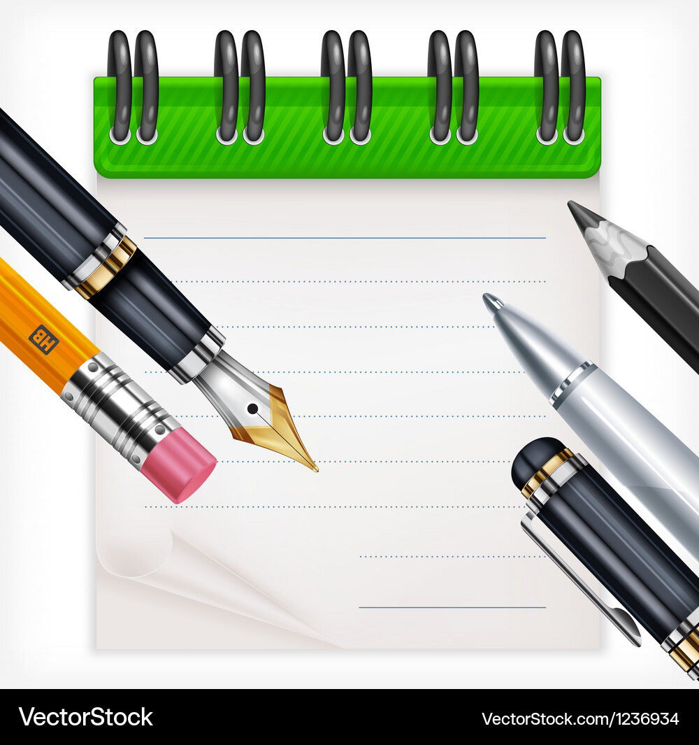 Notebook and writing tools Vector Image