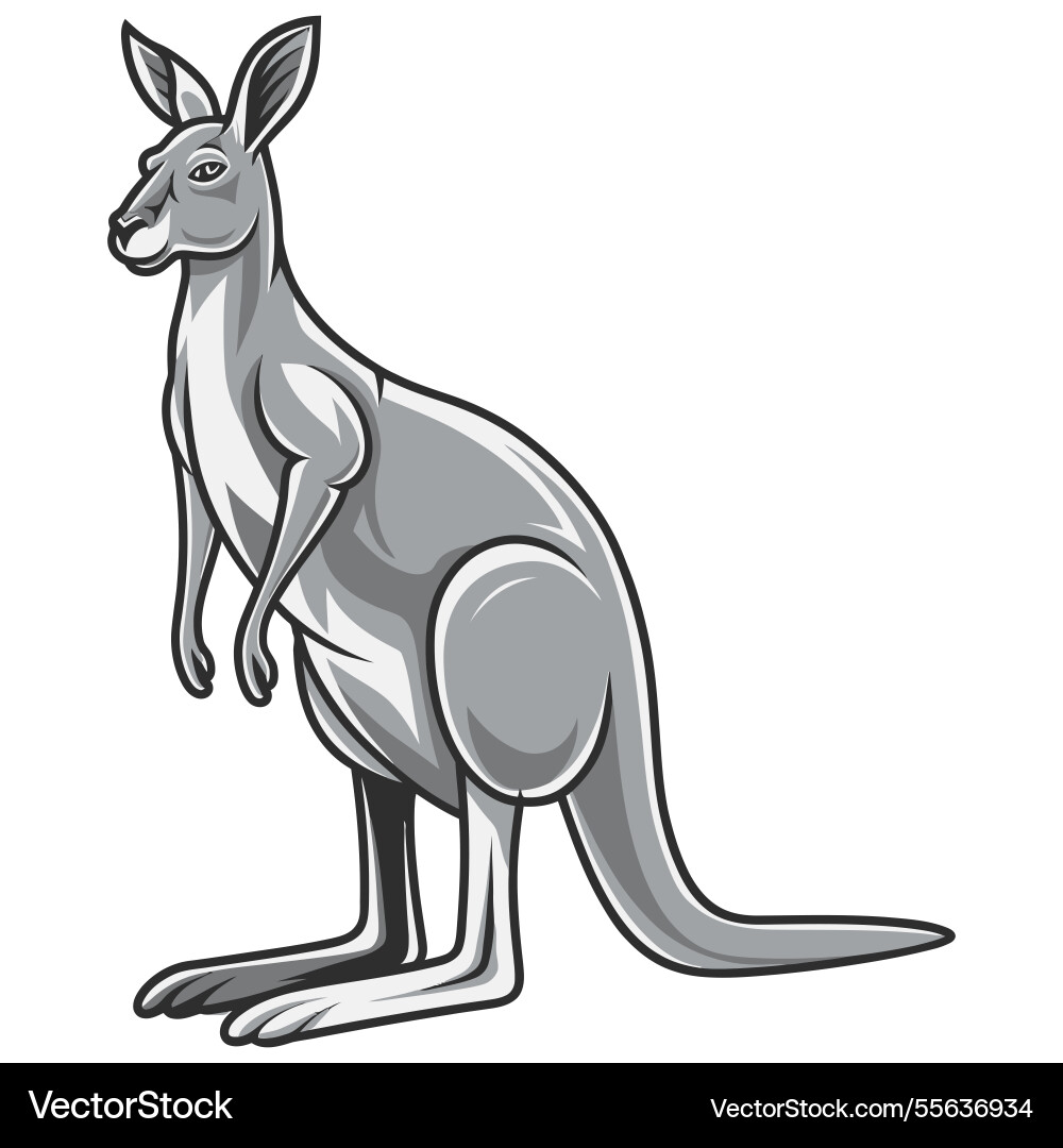 Stylized kangaroo with defined lines Vector Image
