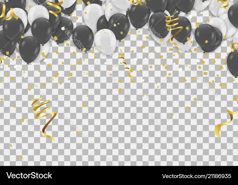 Black and white transparent helium balloons