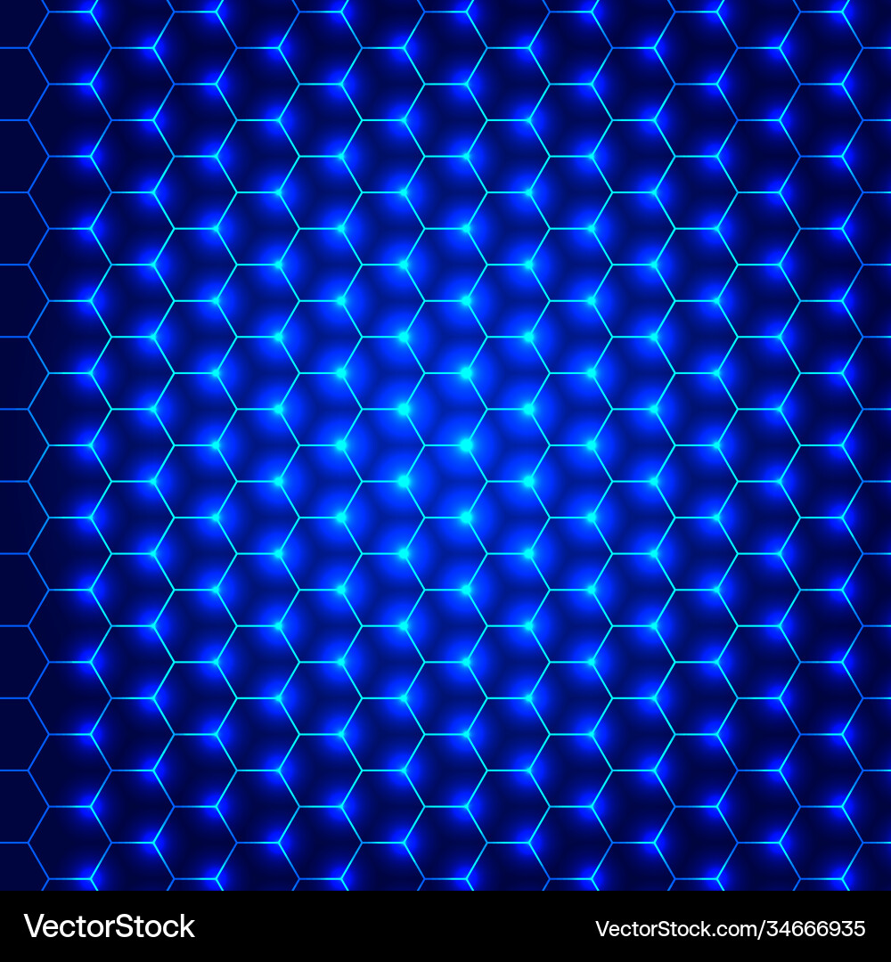 Dynamic Blue Hexagon Network Backdrop Vector Image