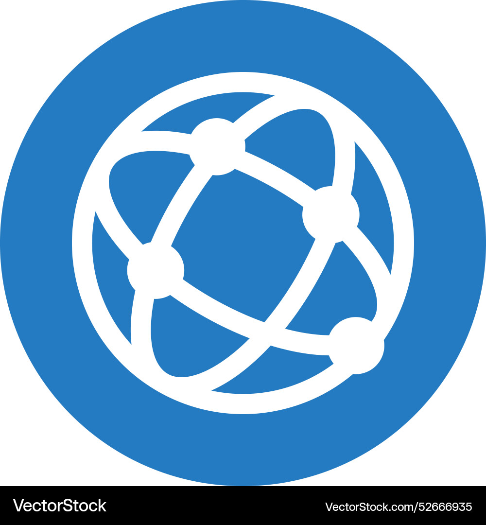 Earth with connected points on grid outline Vector Image