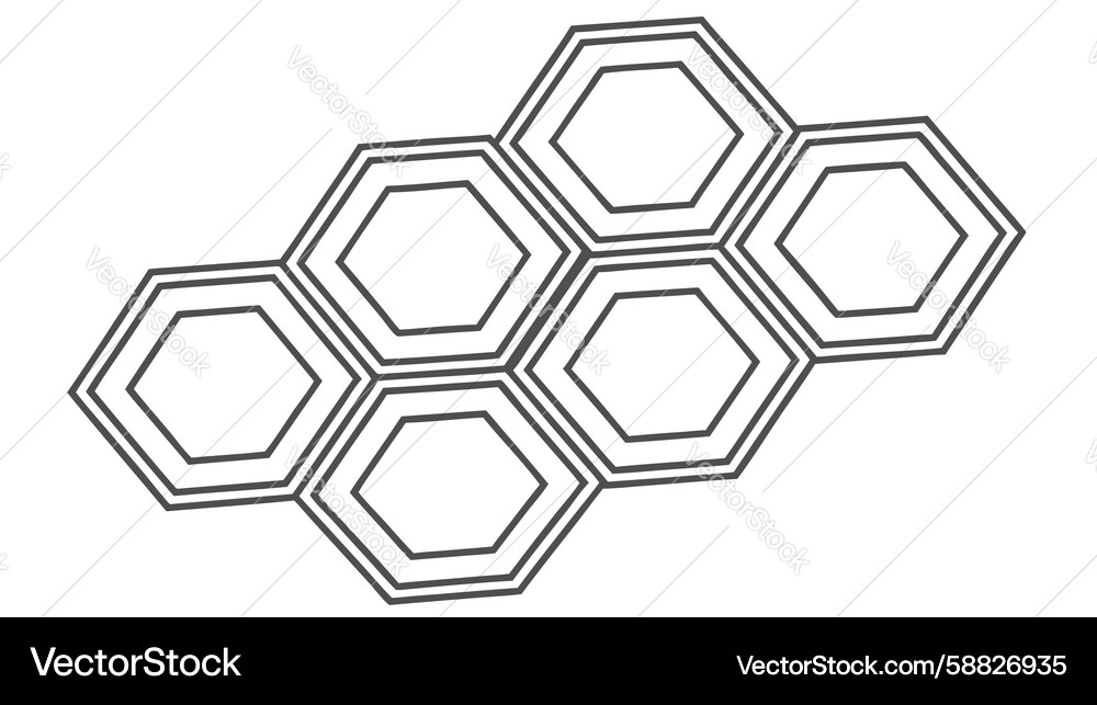 Hexagonal Cell Grid Pattern Vector Image