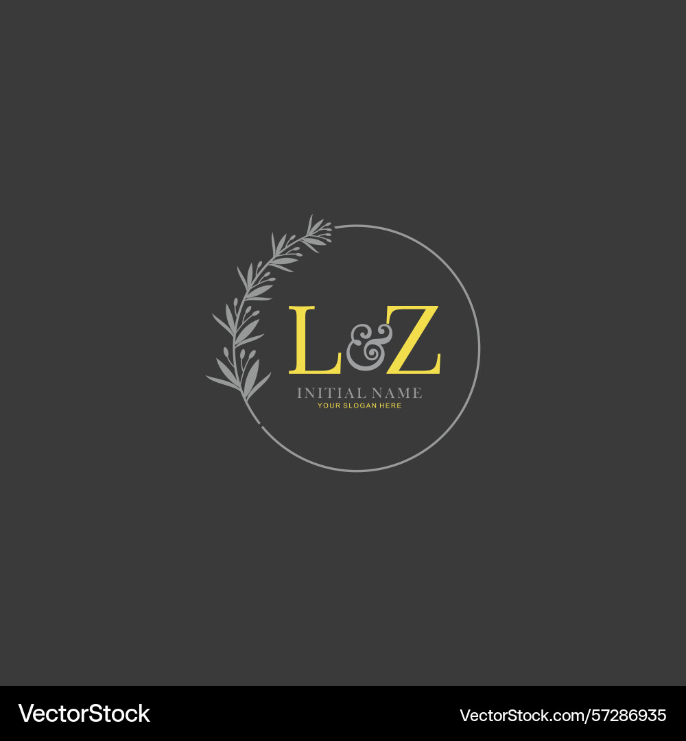 Lz initial logo templates with botanical elements Lz initial logo templates with botanical elements Vector Image