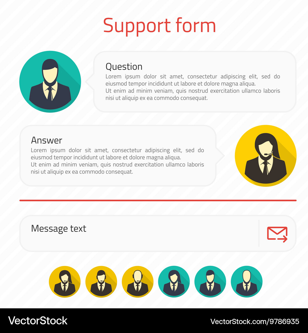Online Support Form Vector Image