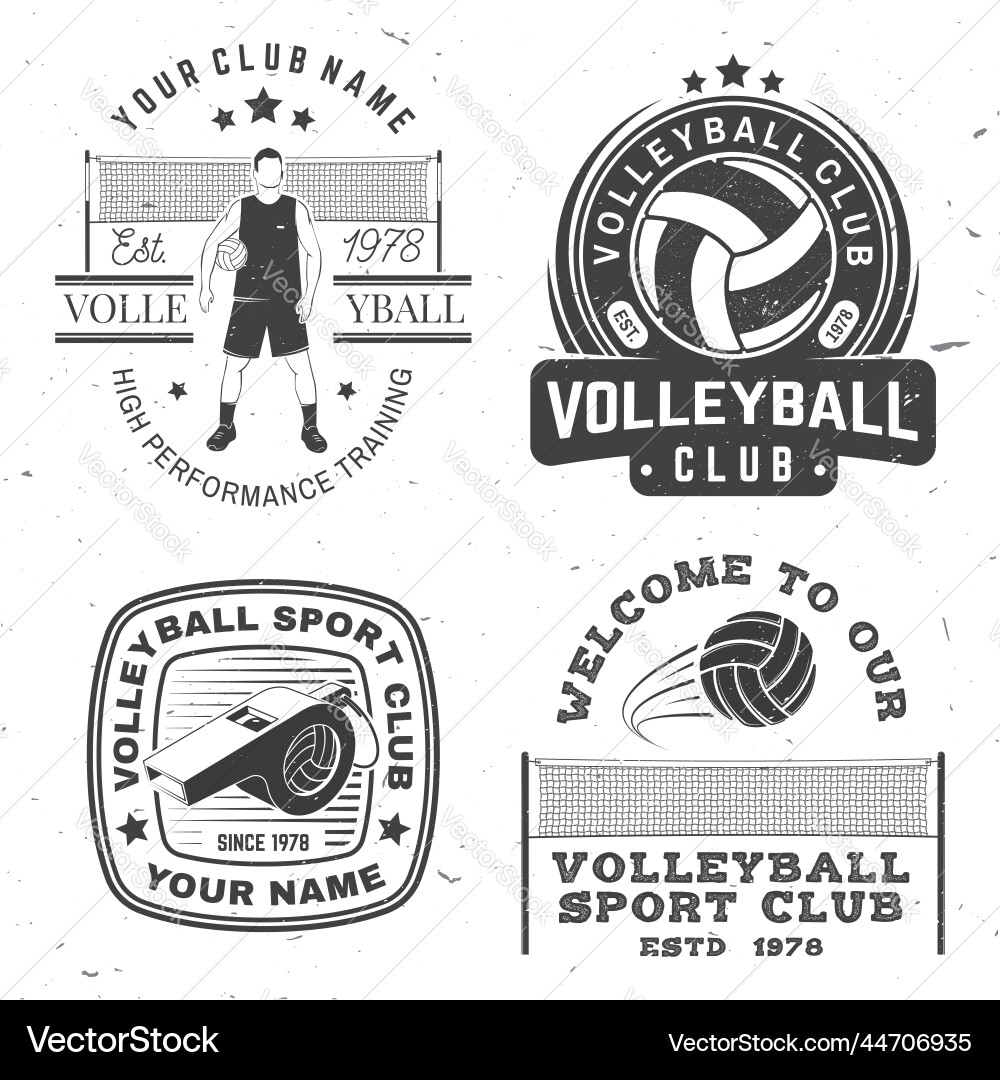 Set of volleyball club badge design Set of volleyball club badge design vector image