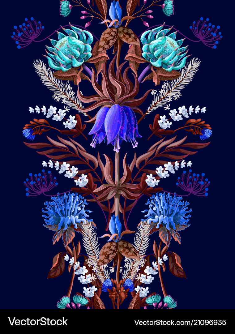 Tropical Floral Seamless Border Vector Image