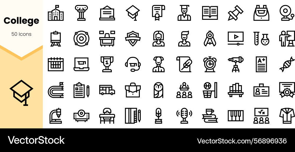 A collection of linear icons representing various A collection of linear icons representing various vector image