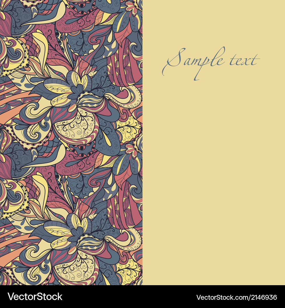 Border with abstract hand-drawn pattern Vector Image