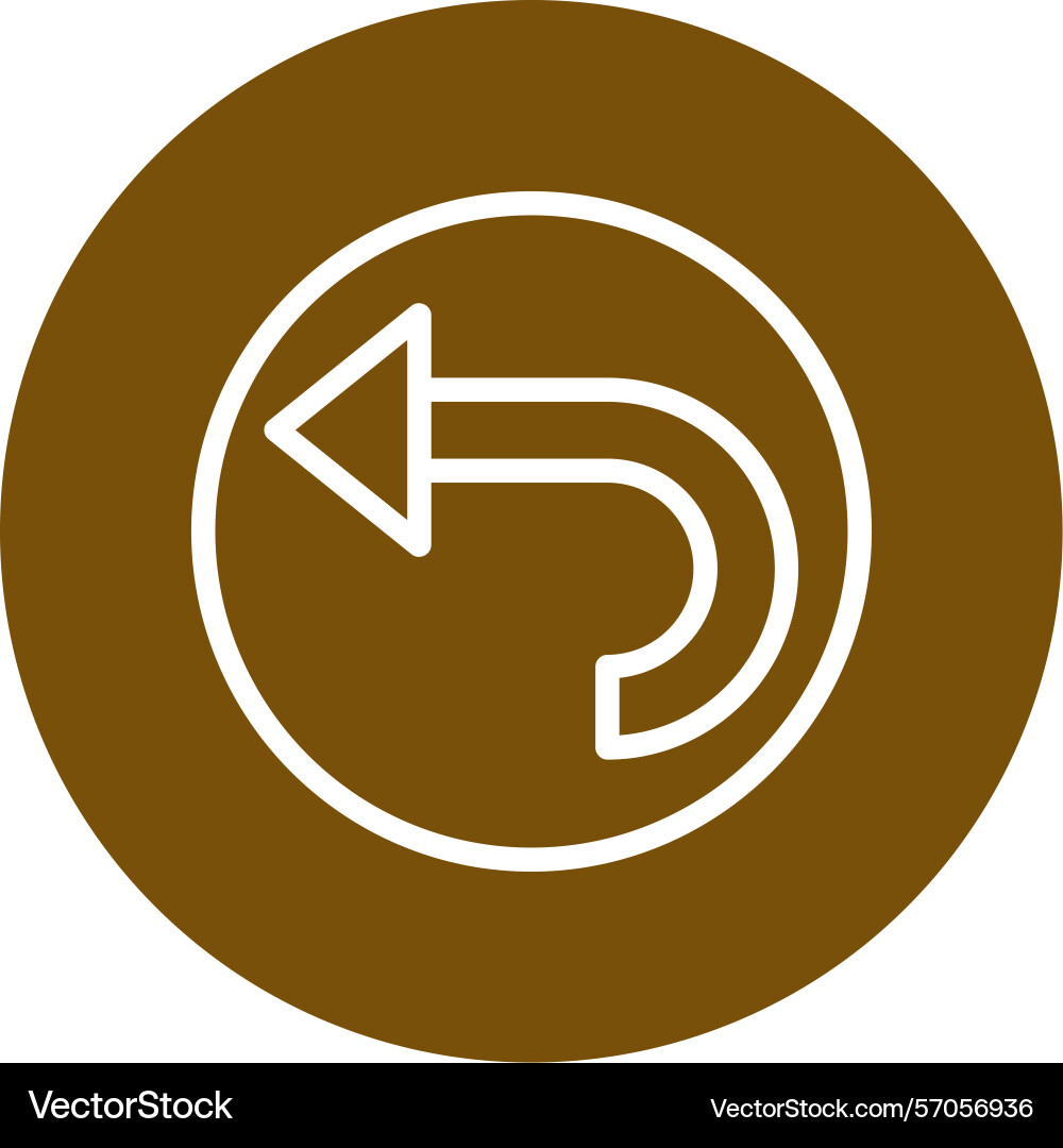 Curved arrow left line circle style icon design Vector Image