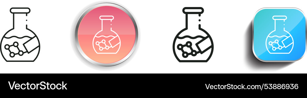 Flask icon thin linear regular and button style vector image
