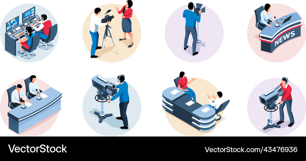 News Studiokompositionen Set News Studiokompositionen Set vektorbild