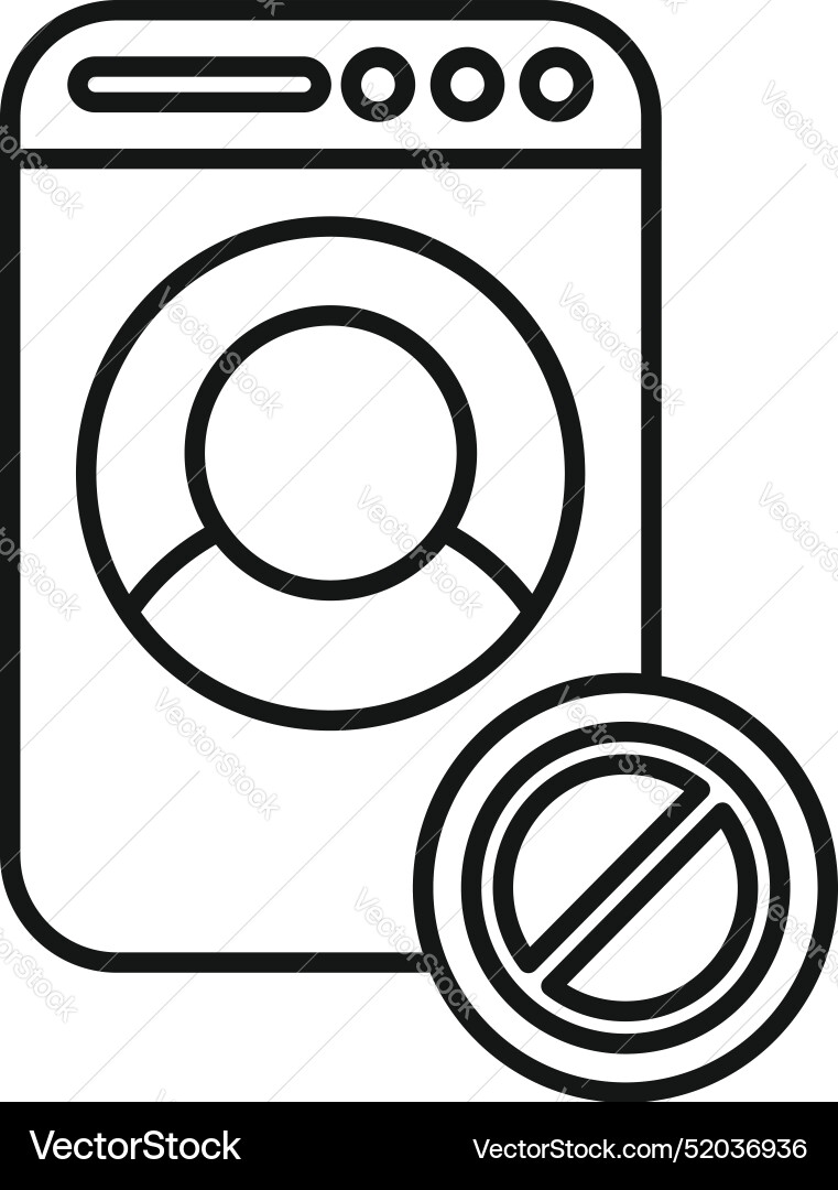 Washing machine with user account access denied vector image