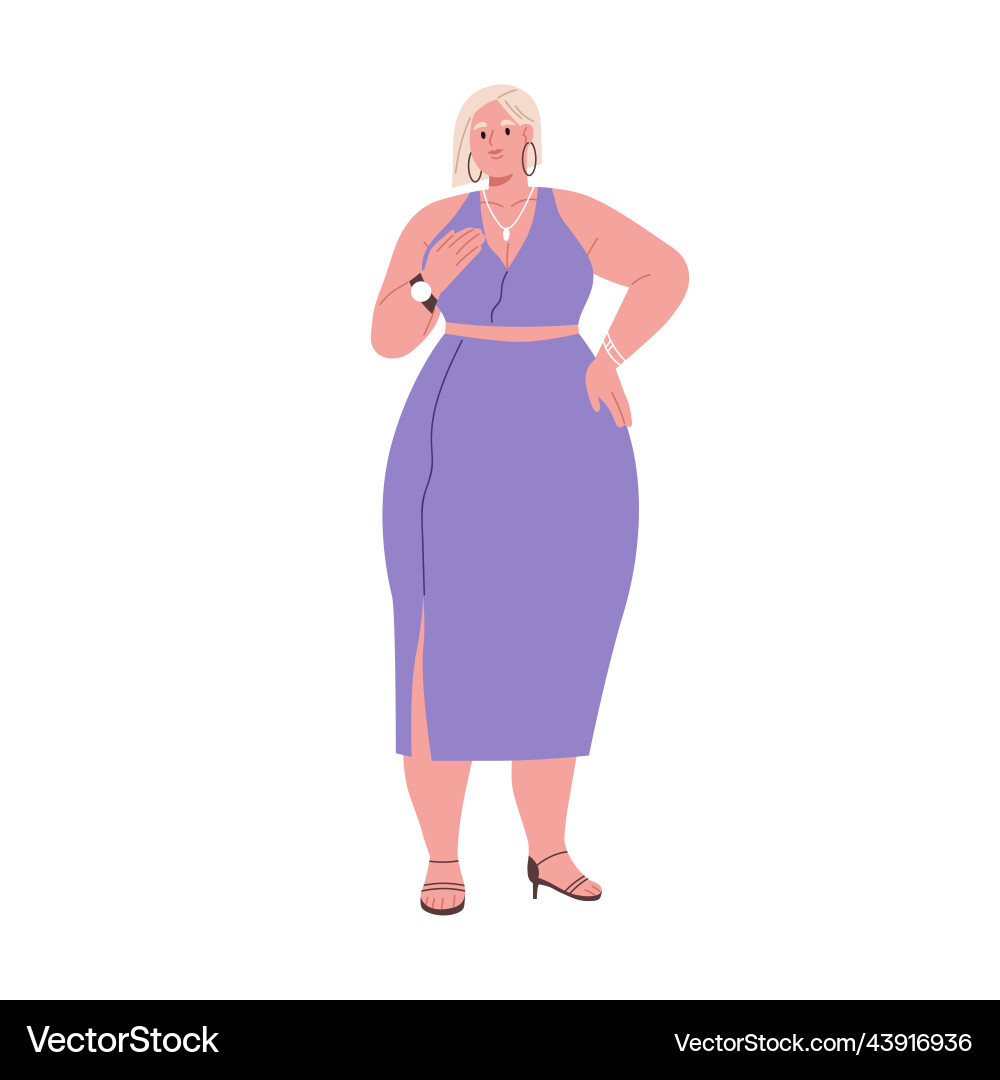 Ziemlich fett plump Frau im Abendkleid Porträt Ziemlich fett plump Frau im Abendkleid Porträt vektorbild