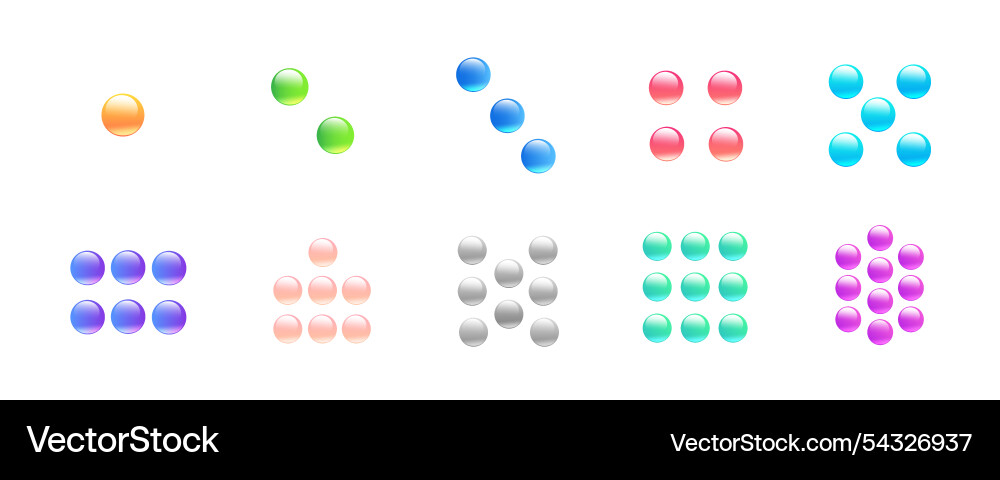 A set of images numbers in the form groups A set of images numbers in the form groups vector image