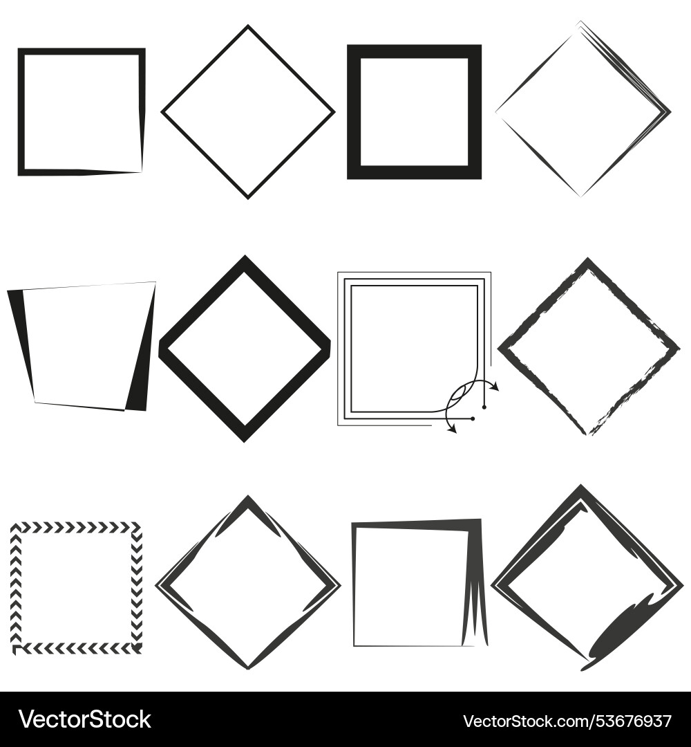Abstract square frames geometric border shapes Vector Image