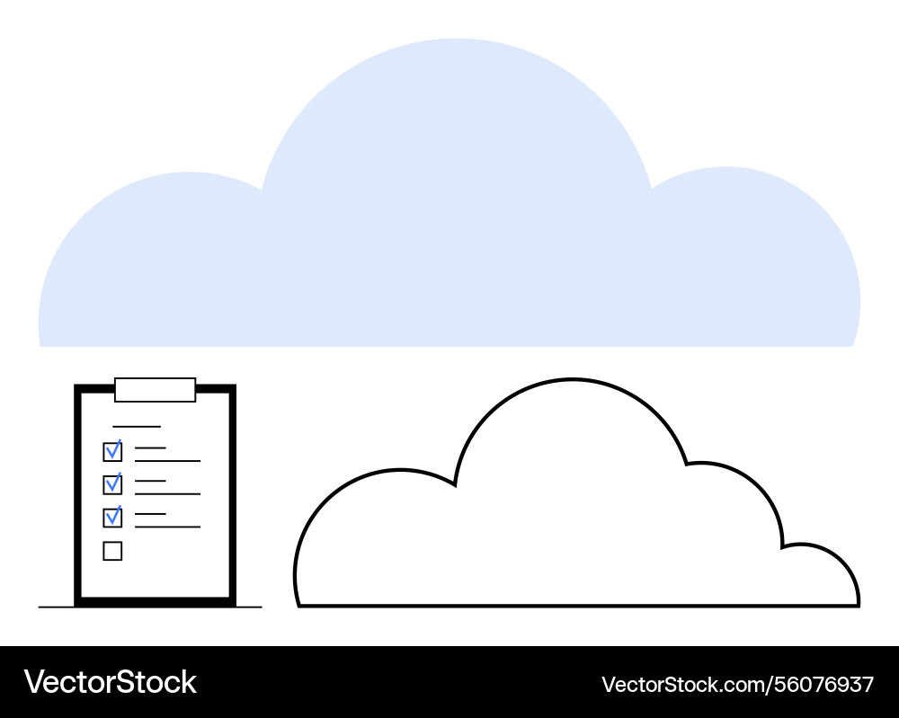 Cloud data management with checklist Cloud data management with checklist vector image