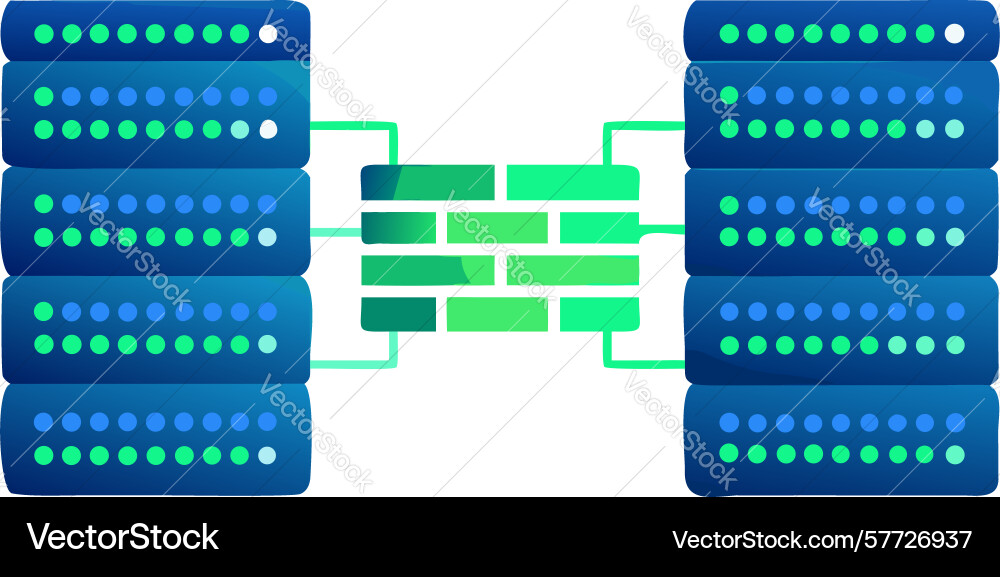 Data server racks with network connections icon vector image