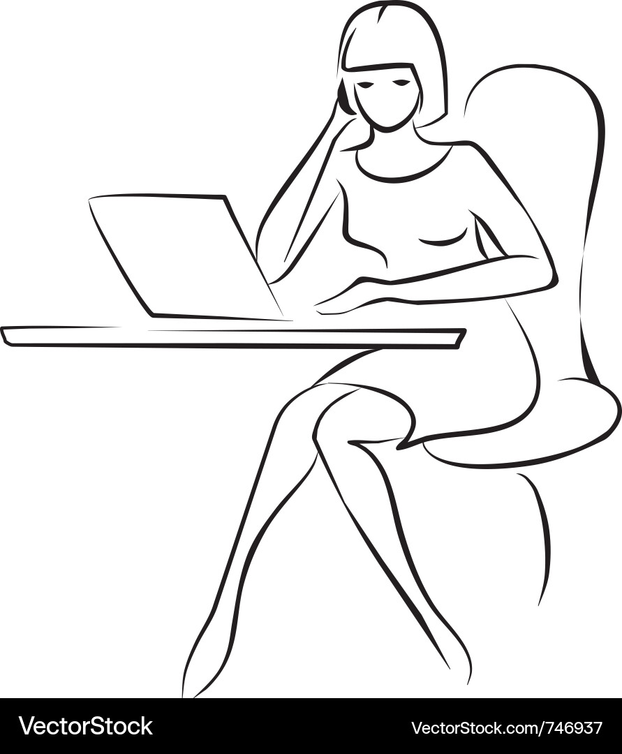 Elegant Businesswoman Portrait Vector Image