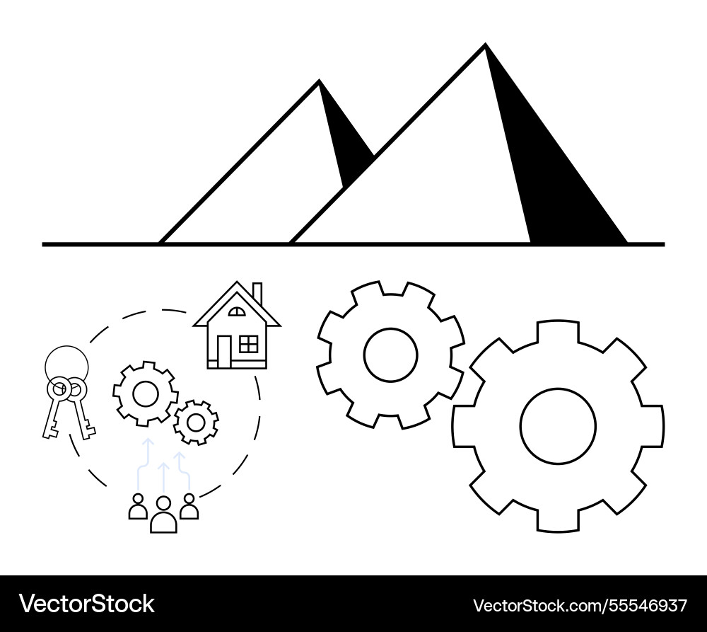 Engineering and planning concepts with pyramids Engineering and planning concepts with pyramids vector image