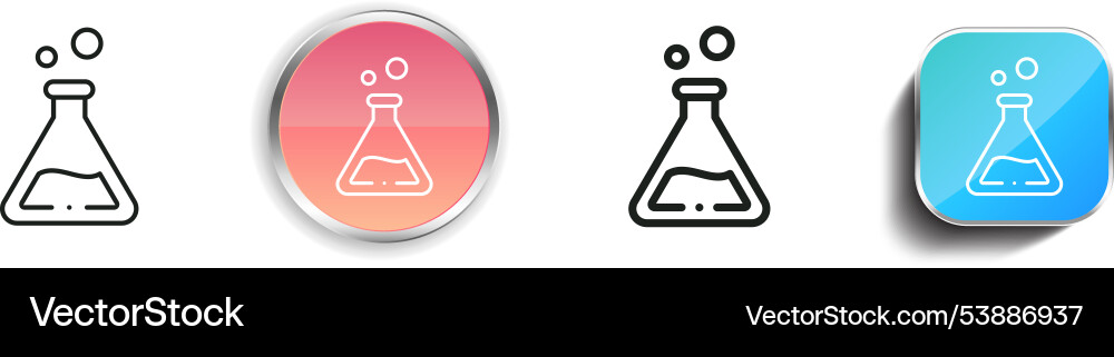 Flask Symbol dünn linear regelmäßig und Knopf Stil Flask Symbol dünn linear regelmäßig und Knopf Stil vektorbild